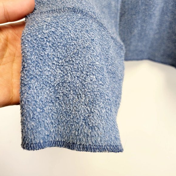 J. CREW Blue Gym Fleece Sweatshirt Top MEDIUM Quarter Zip Pullover Athleisure - Picture 6 of 7